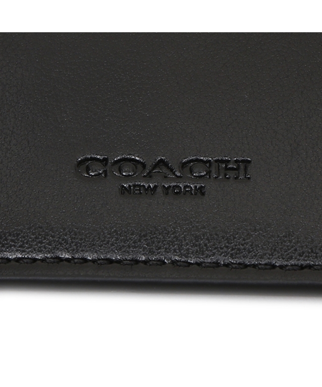 コーチ 二つ折り財布 アウトレット シグネチャー ミニ財布 ブラック メンズ COACH F66551 QBMI5