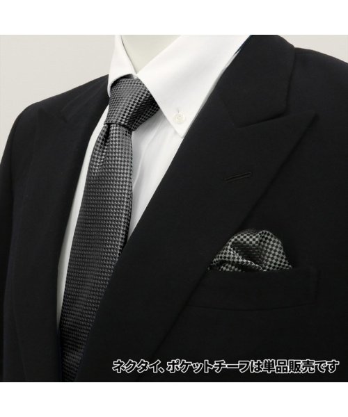 TOKYO SHIRTS(TOKYO SHIRTS)/ポケットチーフ 絹100% グレー バスケット織柄 ビジネス フォーマル/img03