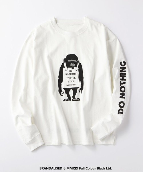 セール 49 Off ブランダライズド ビッグアートプリントロンt バンクシー Right On Right On Magaseek