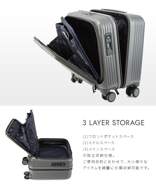 innovator(イノベーター)/イノベーター スーツケース 機内持ち込み Sサイズ 33L フロントオープン ストッパー付き ビジネスキャリー INNOVATOR INV20/img09