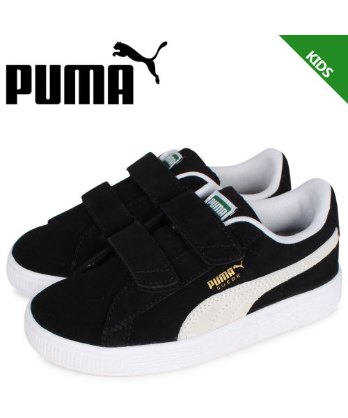 プーマ Puma スウェード クラシック スニーカー キッズ スエード ベルクロ Suede Classic 21 V Ps ブラック 黒 01 プーマ Puma Magaseek