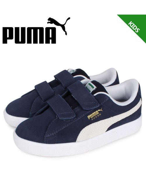 プーマ Puma スウェード クラシック スニーカー キッズ スエード ベルクロ Suede Classic 21 V Ps ネイビー 03 プーマ Puma Magaseek
