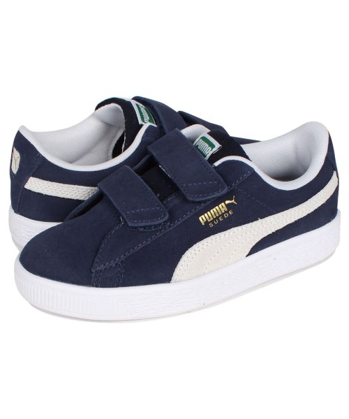 プーマ Puma スウェード クラシック スニーカー キッズ スエード ベルクロ Suede Classic 21 V Ps ネイビー 03 プーマ Puma Magaseek