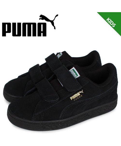 PUMA(PUMA)/プーマ PUMA スウェード クラシック スニーカー キッズ スエード ベルクロ SUEDE CLASSIC 21 V PS ブラック 黒 380563－04/img01