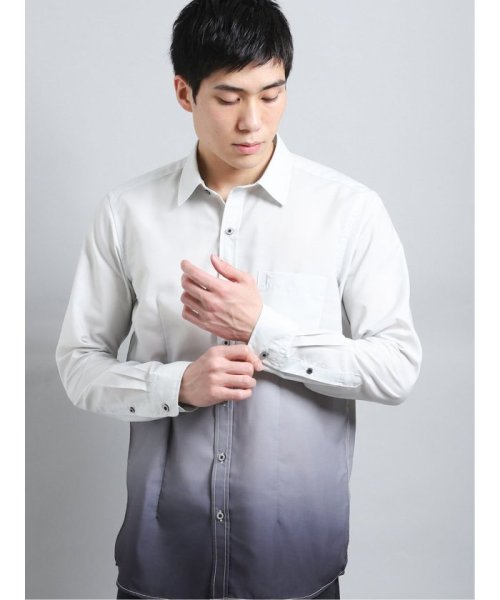 TAKA-Q(タカキュー)/グラデーション レギュラーカラー長袖シャツアウター/img01