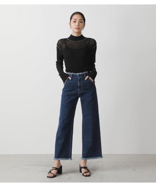 AZUL by moussy(アズールバイマウジー)/SHEER COLOR STITCH KNIT TOPS/img03
