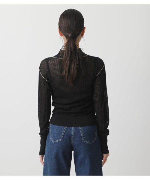 AZUL by moussy(アズールバイマウジー)/SHEER COLOR STITCH KNIT TOPS/img06