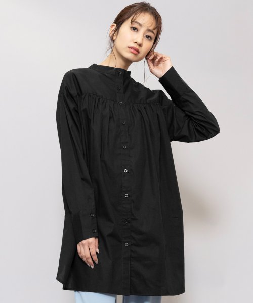 セール 2way シャツ レディース トップス オーバーサイズ ブラウス 白シャツ 黒シャツ ミリアンデニ Mili An Deni Magaseek