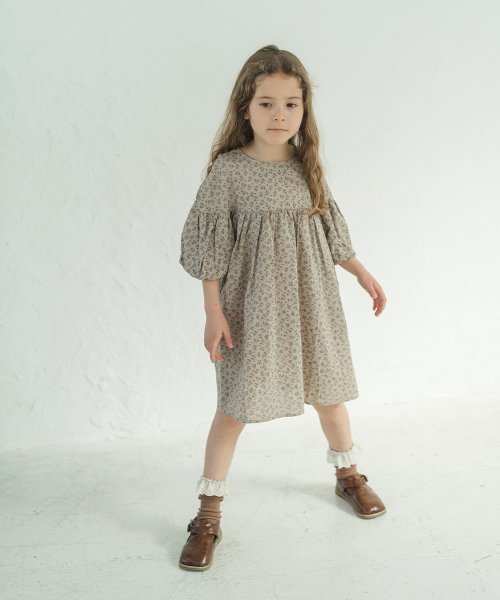 クーポン セール 10 Off ボタニカルプリント胸ギャザーバルーンワンピース リジェール Riziere Magaseek