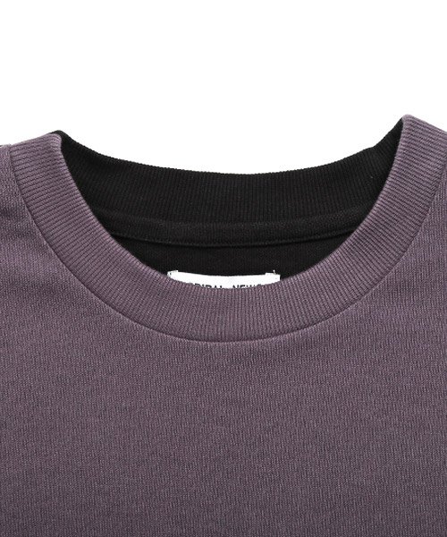 LUXSTYLE(ラグスタイル)/天竺カラー切り替えクルーネックTシャツ/Tシャツ メンズ 半袖 5分袖 ビッグシルエット クルーネック 天竺/img12