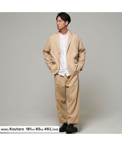 Cavaria スタプレテーラードジャケット ワイドパンツセットアップ メンズ テーラードジャケット ワイドパンツ 上下セット カジュアルスーツ ゆったり ビッ キャバリア Cavaria Magaseek