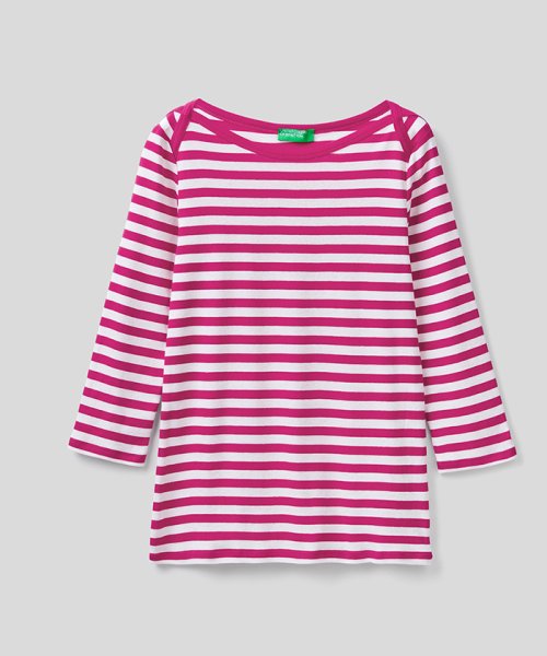 BENETTON (women)(ベネトン（レディース）)/ボートネック7分袖ボーダーTシャツ・カットソー/img30