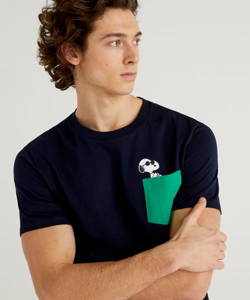 BENETTON (mens)(ベネトン（メンズ）)/【PEANUTSコラボ】スヌーピーポケット付きTシャツ・カットソー/img37