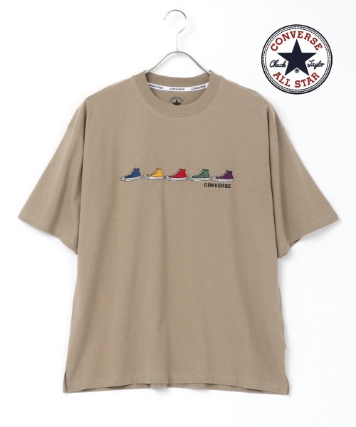 LAZAR(ラザル)/CONVERSE/コンバース カラフル シューズ ロゴ 刺繍 Tシャツ/img28