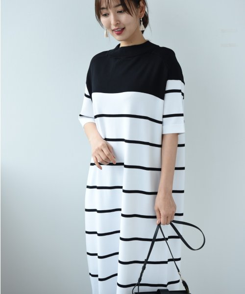 actuelselect(アクチュエルセレクト)/【ＳＵＰＥＲＴＨＡＮＫＳ】ＫＮＩＴ　ＢＯＲＤＥＲ　ＭＯＣＫＮＥＣＫ　ＯＮＥ－ＰＩＥＣＥ/img07