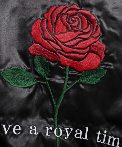 W.W.G レディース スカジャン ブルゾン 薔薇 刺繍 ラグスタイル 
