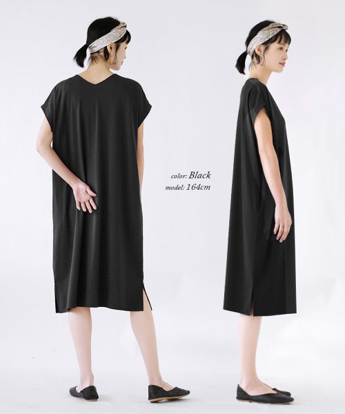 セール 16 Off きちんと見え イージーカットソー Vネック フレンチスリーブワンピース ミディアム ズーティー Zootie Magaseek