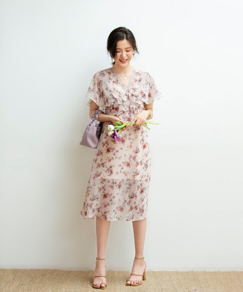 花柄ワンピース インナーキャミソール付き セゾン ド パピヨン Saison De Papillon Magaseek 花柄ワンピース インナーキャミソール付き セゾン ド パピヨン Saison De Papillon Magaseek