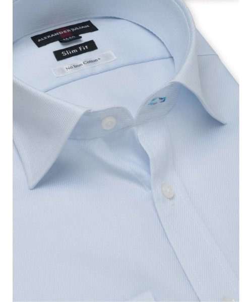 TAKA-Q(タカキュー)/ノーアイロンストレッチ スリムフィット ワイドカラー長袖シャツ/img01