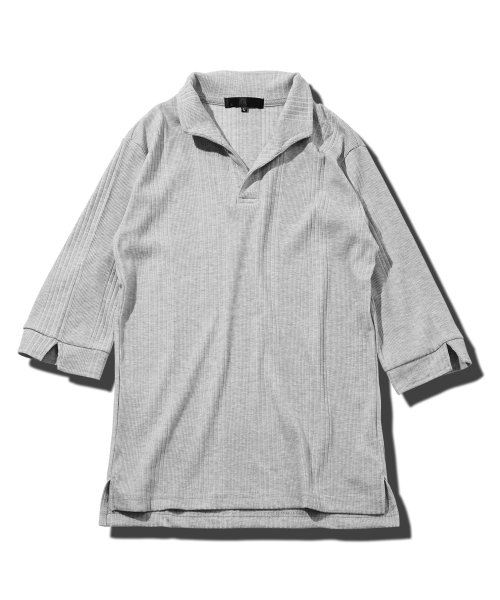 JIGGYS SHOP(ジギーズショップ)/ランダムテレコ衿ワイヤー5分袖ポロ / ポロシャツ メンズ 5分袖 五分袖 半袖 トップス/img04