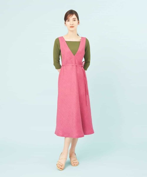 リネンビスコースvネックワンピース シビラ Sybilla Magaseek