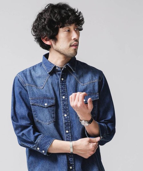 デニムシャツ ７分袖 ナノ ユニバース Nano Universe Magaseek
