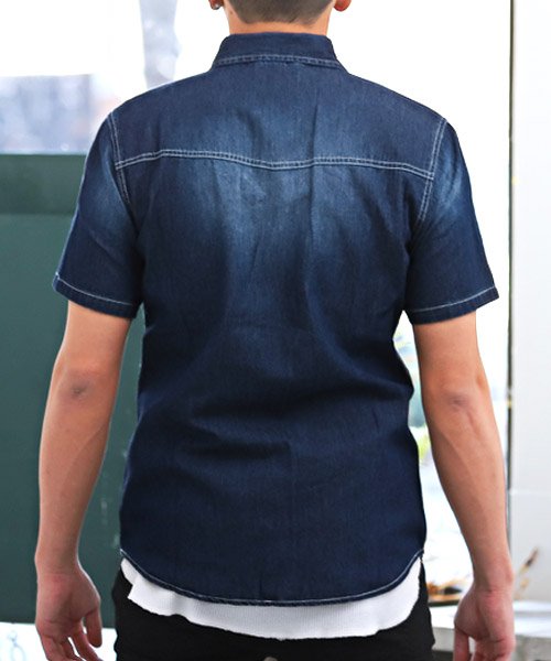LUXSTYLE(ラグスタイル)/ウエスタン半袖デニムシャツ/デニムシャツ 半袖 メンズ 半袖シャツ ウエスタン/img01
