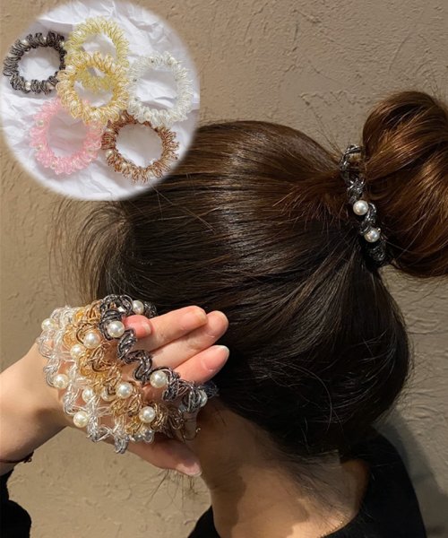 セール ヘアゴム スプリングヘアゴム パール ヘアアクセサリー 大人っぽい おしゃれ クリア 大人 上品 エレガント シンプル フェミニン きれいめ ショッピングゴー Shoppinggo Magaseek