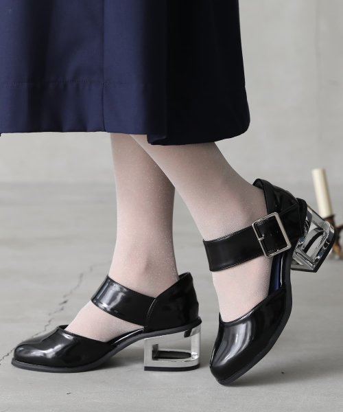 メタルヒールデザインパンプス オシャレウォーカー Osharewalker Magaseek