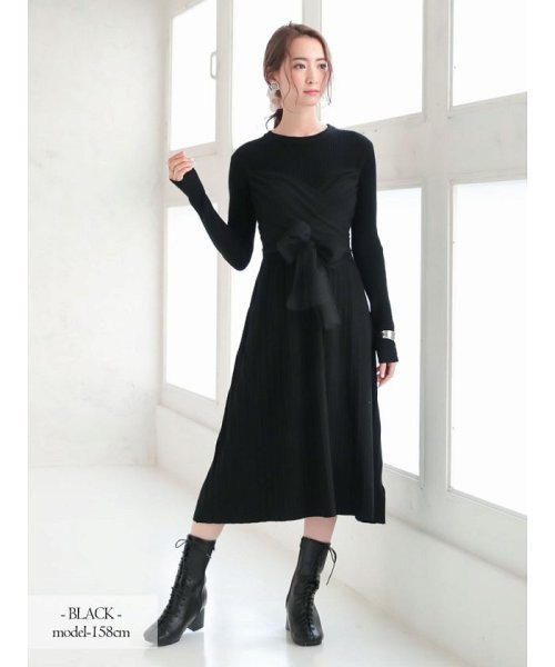 セール ニット ワンピース オルチャン 春 リボン アールベート Rvate Magaseek