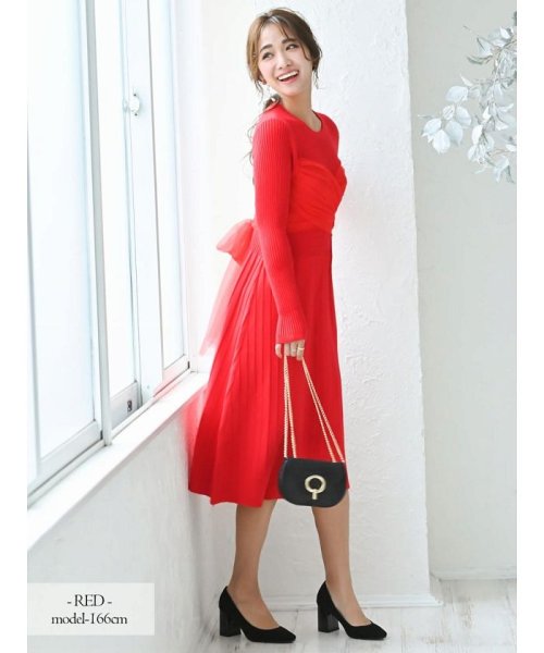 セール ニット ワンピース オルチャン 春 リボン アールベート Rvate Magaseek