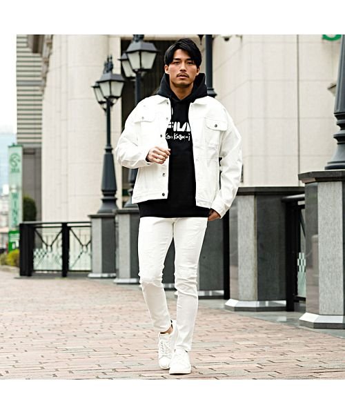 デニムジャケット メンズ Gジャン ストレッチ 伸縮性 セットアップ可 羽織 オーバーサイズ 大きめ ゆったり ダメージ クラッシュ アウター カジュアル スト キャバリア Cavaria Magaseek