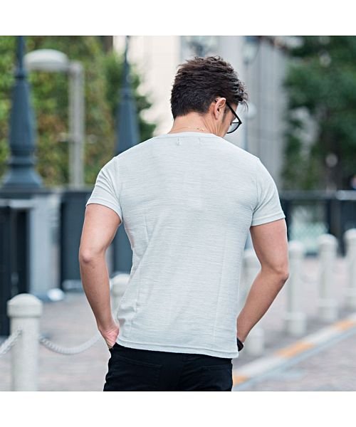Tシャツ メンズ 半袖 ブランド カットソー おしゃれ ボーダー柄 ボーダーtシャツ 裏毛 クルーネック 半袖tシャツ トップス グレー ネイビー ホワイト レ ビッチ Vicci Magaseek