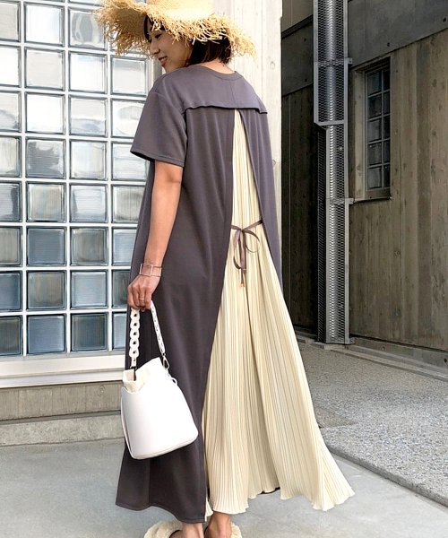 セール バックプリーツリボンワンピース ブージュルード Bou Jeloud Magaseek