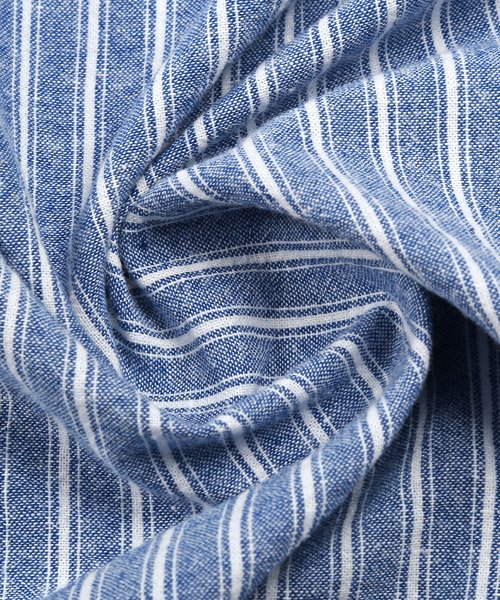 LUXSTYLE(ラグスタイル)/綿麻ストライプホリゾンタルカラーシャツ/長袖シャツ メンズ 綿麻 ホリゾンタルカラー ストライプ柄/img17