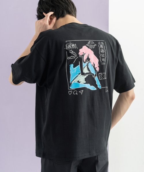 Rocky Monroe(ロッキーモンロー)/半袖プリントT メンズ レディース ユニセックス Tシャツ カジュアル ビッグシルエット オーバーサイズ 綿 コットン バックプリント ストリート イラスト 中/img27