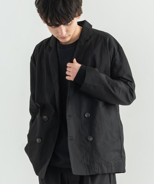 テーラードジャケット ダブル メンズ ライトアウター セットアップ可能 オーバーサイズ ビッグシルエット 軽い 無地 テレワーク 在宅 ビジカジ 通勤 ビジネス ロッキーモンロー Rocky Monroe Magaseek