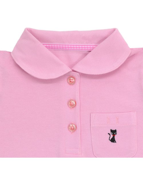 COLORFUL CANDY STYLE(カラフルキャンディスタイル)/ポロシャツ 半袖 110cm ピンク×黒猫（刺繍入り）/img02