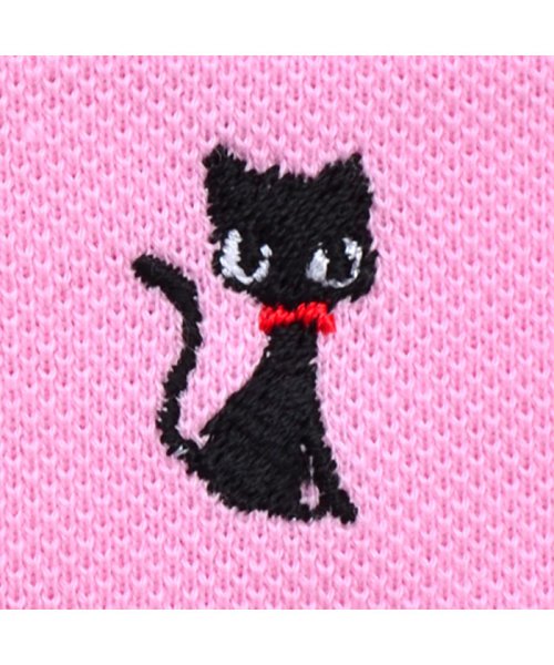 COLORFUL CANDY STYLE(カラフルキャンディスタイル)/ポロシャツ 半袖 110cm ピンク×黒猫（刺繍入り）/img04