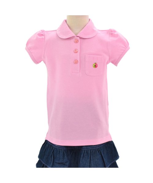 COLORFUL CANDY STYLE(カラフルキャンディスタイル)/ポロシャツ 半袖 100cm ピンク×リンゴ（刺繍入り）/img01
