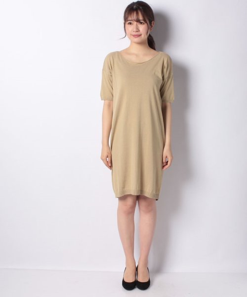 セール ボートネック半袖ニットワンピース ベネトン レディース Benetton Women Magaseek