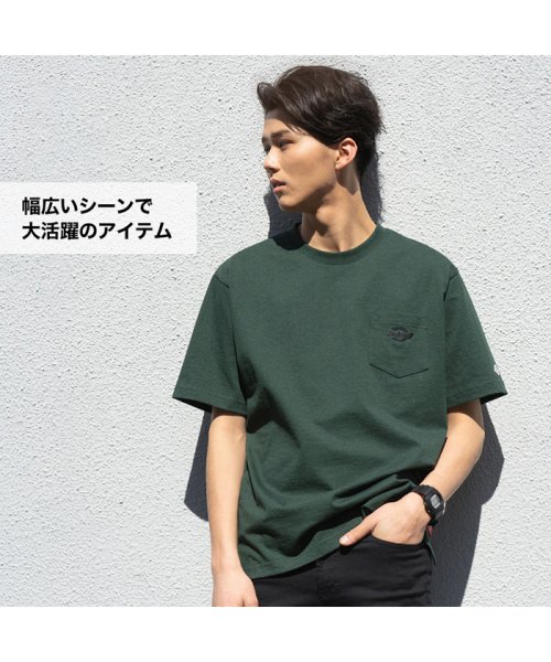 MAC HOUSE(men)(マックハウス（メンズ）)/Dickies ディッキーズ 無地ポケット付き刺繍半袖Tシャツ 1274－8732/img02