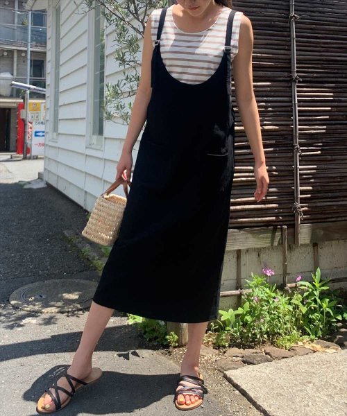 セール ボーダーオーバーオールワンピース アナップミンピ Anap Mimpi Magaseek