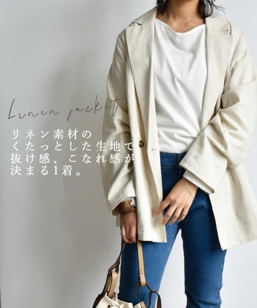 ARGO TOKYO(アルゴトウキョウ)/Linen tailored jacket 21004　リネンジャケット　ジャケット　リネンアウター　夏アウター　春アウター/img02
