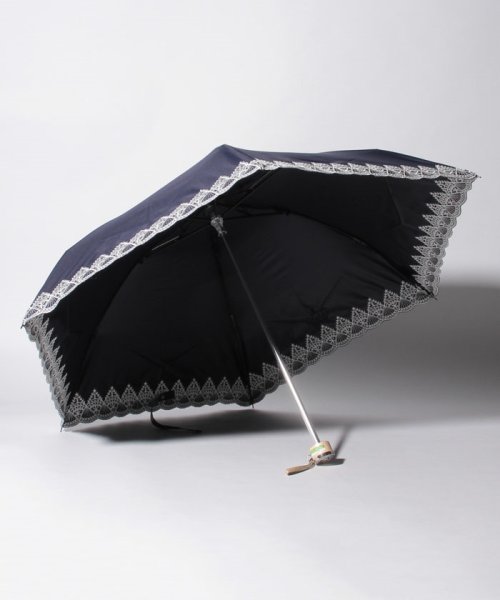 LANVIN Collection(umbrella)(ランバンコレクション（傘）)/LANVIN COLLECTION（ランバンコレクション）晴雨兼用折りたたみ日傘　裾刺繍/img01