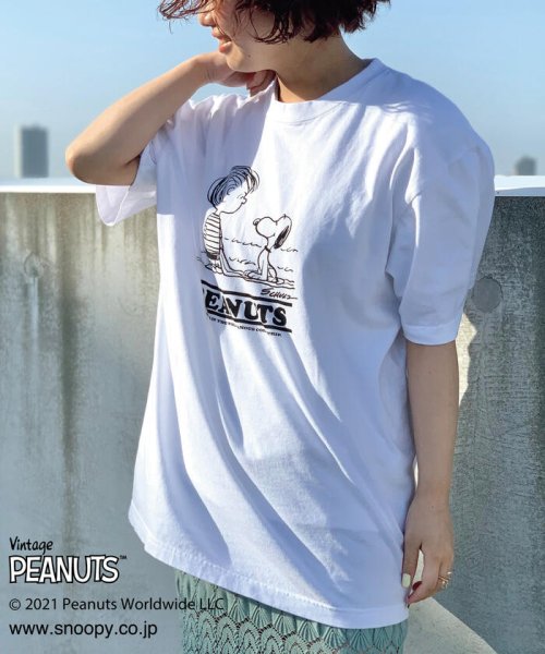 NOLLEY’S goodman(ノーリーズグッドマン)/【PEANUTS/ピーナッツ】SNOOPY/Linus ヴィンテージ プリント ビッグシルエット Tシャツ/img03