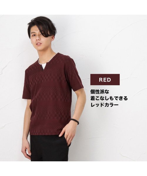 MAC HOUSE(men)(マックハウス（メンズ）)/MOSSIMO モッシモ レイヤードジャガード半袖Tシャツ 1274－8738/img11