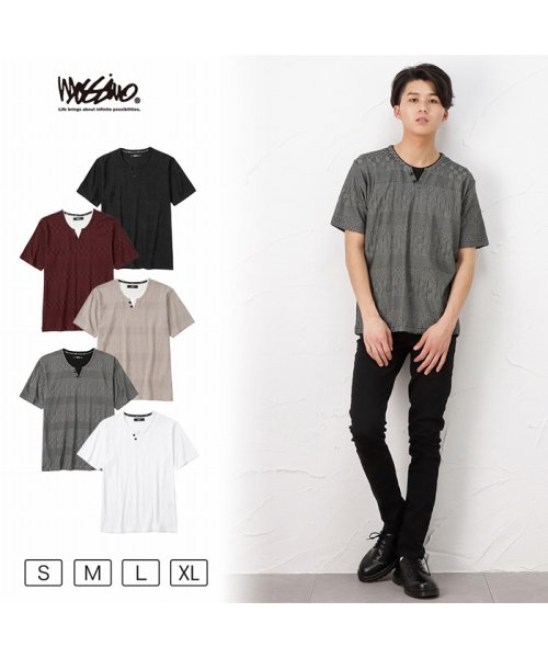 MAC HOUSE(men)(マックハウス（メンズ）)/MOSSIMO モッシモ レイヤードジャガード半袖Tシャツ 1274－8738/img18