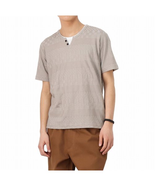 MAC HOUSE(men)(マックハウス（メンズ）)/MOSSIMO モッシモ レイヤードジャガード半袖Tシャツ 1274－8738/img28