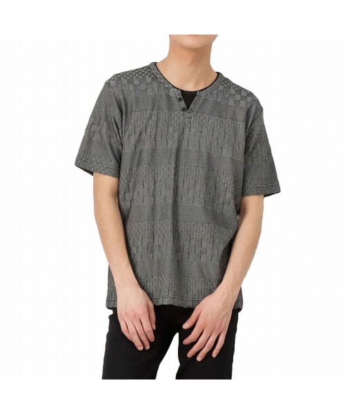 MAC HOUSE(men)(マックハウス（メンズ）)/MOSSIMO モッシモ レイヤードジャガード半袖Tシャツ 1274－8738/img29